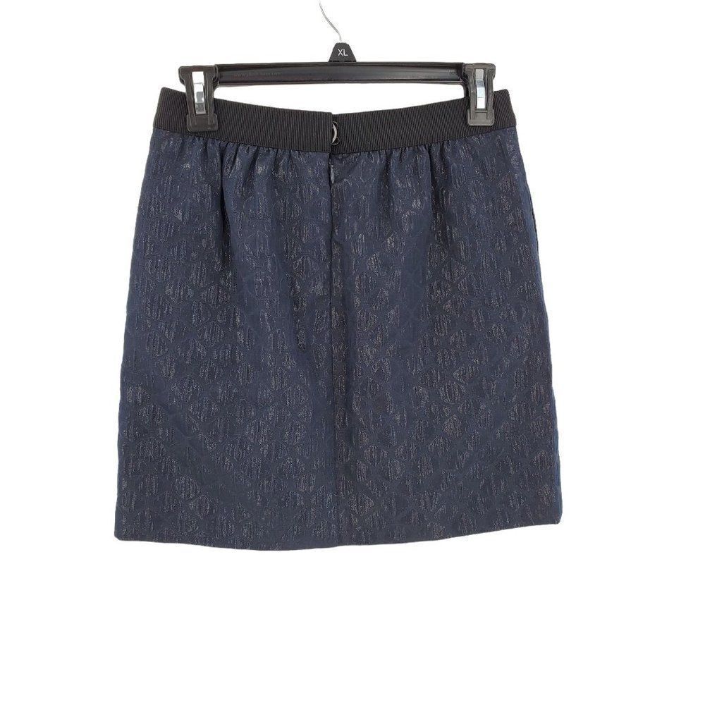 Ann Taylor Loft Skirt Mini Blue Geometric Metallic Women's Size 0 - Picture 5 of 9